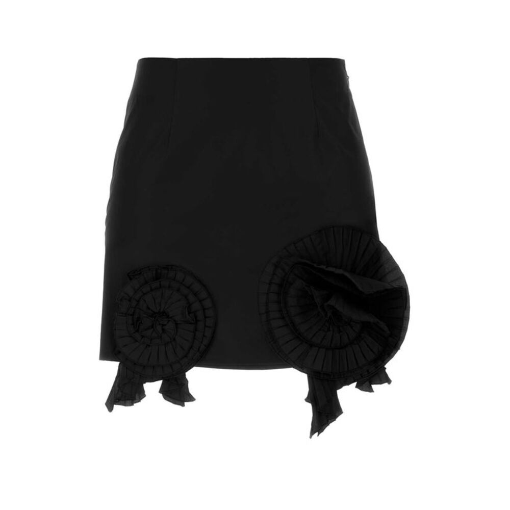 Blumarine Women Black Taffeta Mini Skirt